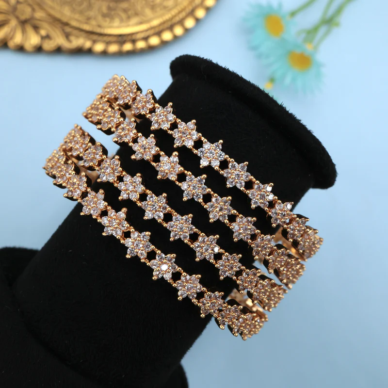 AD Diamond Look Set of 4 Nakshatra Bangles